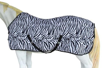 CHALLENGER Horse Polar Fleece Cooler Exercise Blanket Wicks Moisture Winter Liner 43EE05 - color: Zebra, size: 74"