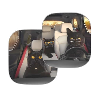 Fashion Cats Car Sun Shade for Windshield Foldable Sunshade Front Window Cover Sun Visor Heat and UV Rays That Keeps Vehicle Cool Universal Vehicle Accessories 28.5 x 25.5 inches - color: Fashion Cats