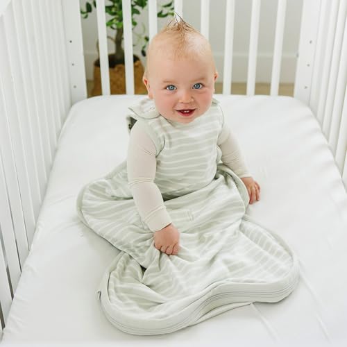 Woolino Ultimate Baby Sleep Sack – 4 Season Merino Wool Sleeping Bag, Organic Cotton Outer, Temp Regulating Blanket, Adjustable Sleep Sack Universal Size 2–24 Months - Birch Gray - color: Gray