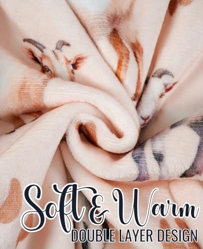Goat Gifts for Goat Lovers, Wearable Flannel Goat Blanket Hoodie with Two Large Pocket - Full Pattern