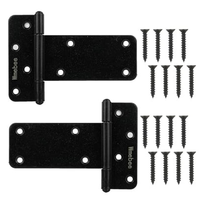 2 Pack 5in T-Strap Shed Door Hinges,260 Lbs Capacity, Heavy Duty - color: Black, size: 5 in -2 pcs