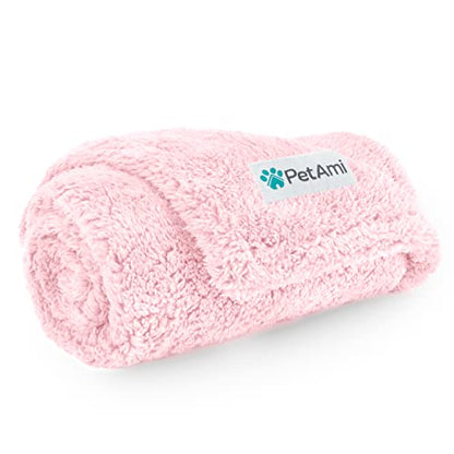 PetAmi Fluffy Sherpa Waterproof Dog Blanket for Medium Pet Cat 29x40, Pink - color: Pink, size: Medium (29x40)