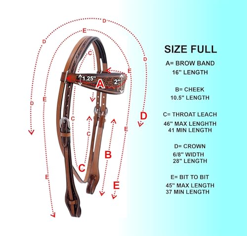 Majestic Ally Tooled Leather Western Headstall & Breast Collar Set – Handcrafted Leather, Classic Western Tack, Multiple Styles & Designs - style: 0986-NAT