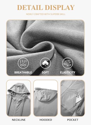 Eytino Women Plus Size Zip Up Hoodie Long Sleeve Oversized Sweatshirts - color: Gray, size: 4X