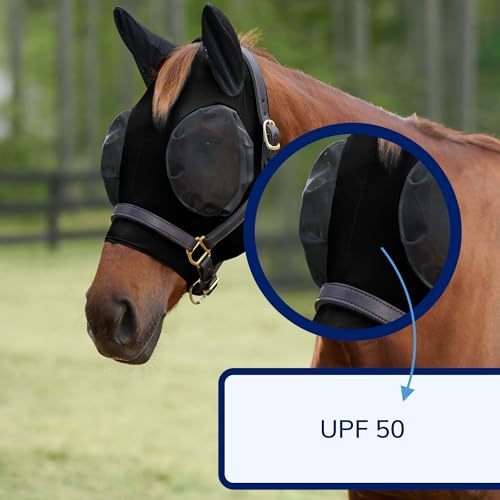 SmartEquine Comfort Horse Fly Mask with SmartCore Technology, Cob Size - size: Cob