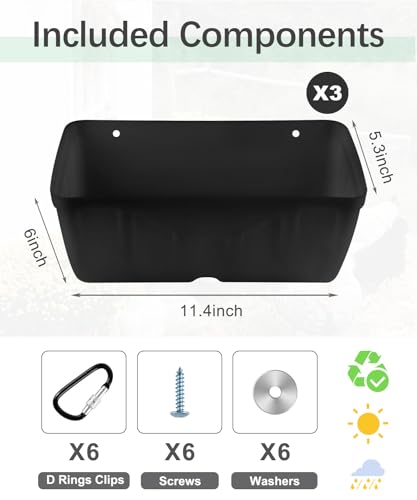 Chicken Feeder, 3 Pack, Black - color: 3 Pack Black