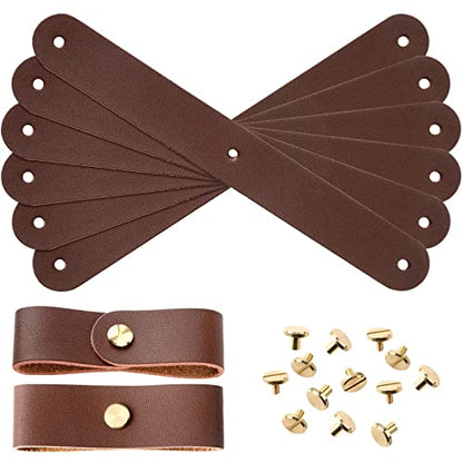 Chunful 6 Pcs Leather Breakaway Halter Replacement Straps for Horses - color: Brown