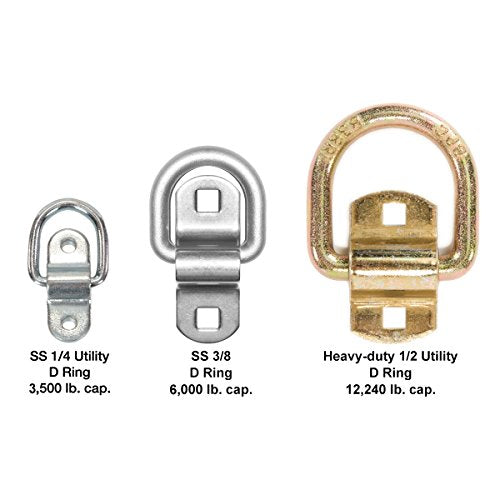 Stainless Steel Tie Down, Surface Mount D-Ring 6,000 lb. Capacity Tiedowns 4-Pack …