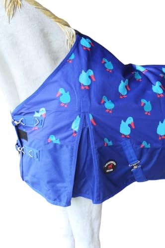 Challenger 1200D Turnout Waterproof Rain Light-Weight Sheet Plaid Horse Blanket 3EE11G - color: Duck Print, size: 76 inches