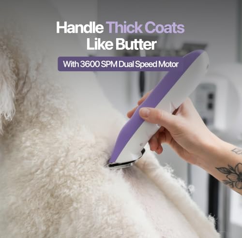 Falcon 2 Speed Cordless Dog Clippers - Professional Grooming, Purple - color: Falcon Purple