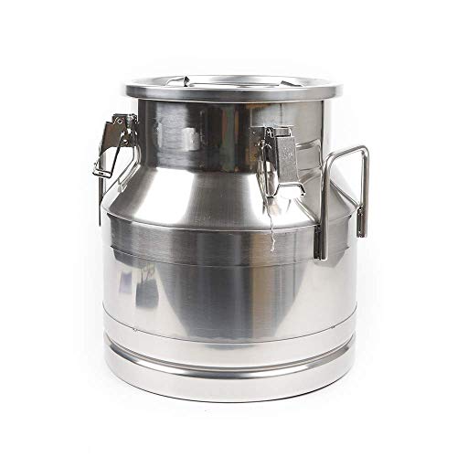 Stainless Steel Milk Can Wine Pail Bucket Jug Keg Oil Barrel Tea 10-60L Option (20L) - size: 20L