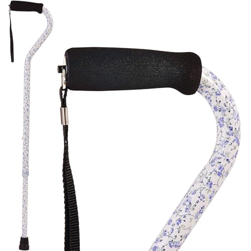 DMI Adjustable Designer Cane with Offset Handle - color: Tiny Flowers, size: 1 Count (Pack of 1)