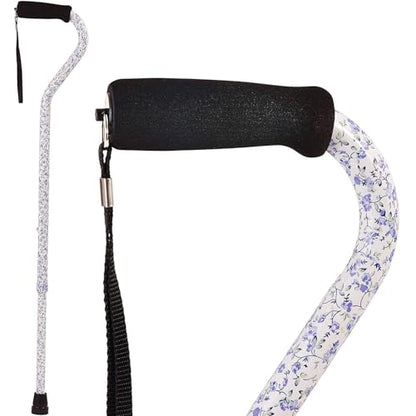 DMI Adjustable Designer Cane with Offset Handle - color: Tiny Flowers, size: 1 Count (Pack of 1)