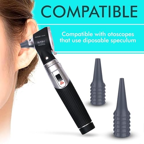 2.5mm Disposable Ear Specula Tips for Universal Otoscopes – Compitible with W-E-L-C-H A-L-L-Y-N, K-a-W-e, RIES'TER, H.E.I.N.E| Plastic Replacement Covers | Gray | Pack of 1500 - size: 2.5MM, style: Pack of 1500