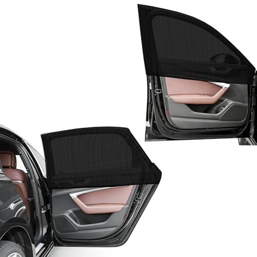 4 PCS Car Window Shades, Breathable Mesh Vehicle Front Rear Side Windows Sunshade Curtain for UV Protection, Stretchy Heat Block Window Screen Covers for Most Cars - color: Car-4pcs