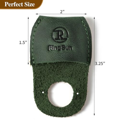 Ringsun Thumb Guard Wood Carving Tools, Leather Finger Protector, Handmade Carpenter Working Carving Kit Accessories Green - color: Green
