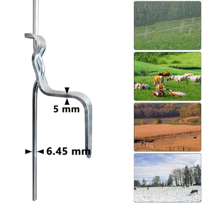 ARIFARO 30Pack 41" Step in Fence Post White, Electric Pig Tail Step-in Fence Posts Heavy Duty Metal for Temporary Fencing, Garden Fencing, Grazing & Livestock Control - color: White