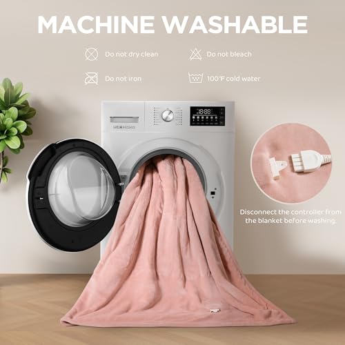 Templewet Heated Blanket Throw 50" x 60",Soft Electric Blanket,Pink | Timer Settings,Auto Off,Soft Sherpa Heated Throw Blanket,Machine Washable,Fast Heating for Sofa Bed Office Use,Gifts for Mom - color: Candy Pink