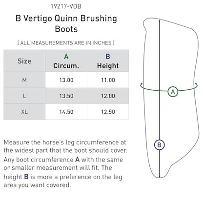 HORZE B Vertigo Quinn Brushing Boots - Dark Navy - XL