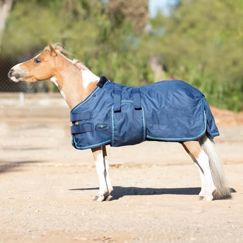 Mini Horse Turnout Blanket, 300g Heavyweight Waterproof, 46 in, Navy - color: (Navy), size: 46"