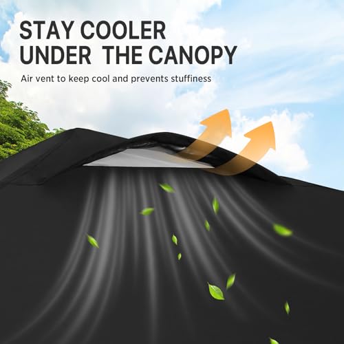 EAGLE PEAK 8x8 Pop Up Canopy Tent Easy Up Canopy Outdoor, Black - color: Black, size: 8x8
