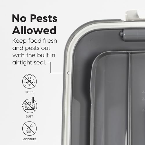 IRIS USA Dog Food Storage Container, 2-Pack, Up to 54 lbs, Gray/Dark Gray - color: Gray/Dark Gray, size: 54 lbs - 2 Pack