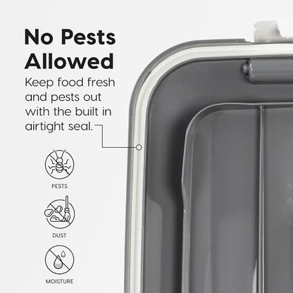 IRIS USA Dog Food Storage Container, 2-Pack, Up to 54 lbs, Gray/Dark Gray - color: Gray/Dark Gray, size: 54 lbs - 2 Pack