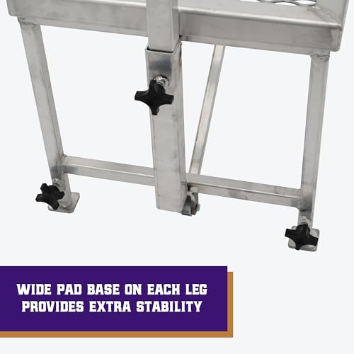 Weaver Livestock Narrow Trimming Stand 20”, Aluminum Adjustable Headpiece, Stable Base & Rounded Edges, Professional Livestock Grooming Table for Show Prep