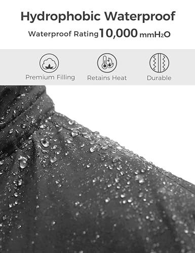 Wantdo Boy's Waterproof Ski Jacket Fleece Snowboarding Jackets Warm Thick Winter Coat Hooded Raincoats - color: Dark Gray, size: 8-9