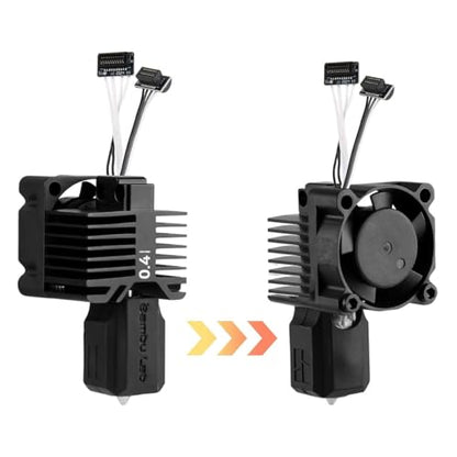 Bambou LAB P1P, P1S Hotend Complete Kit for P1 Series 3D Printer,Full Assembly Hardened Steel Hot End with Fan,Thermistor, Ceramic Heater, 0.4mm Nozzle Extruder Heating Block Replacement.