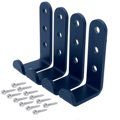 4 Pcs Heavy Duty Steel Wall J Hooks for Hanging,Garage Storage Utility Hooks Garden Tool Organizer, Wall Mount Hooks, Small U Hooks,Black (M) - size: Medium