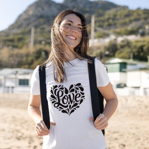 arricraft 9 Sheets Heart Theme Iron on Stickers, Different Hearts Pattern Print Transfer Stickers Decals for Valentine's Day DIY T-Shirt Jeans Backpacks Families Clothing Hat Decoration - style: Heart Theme