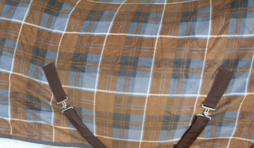 Challenger Horse Polar Fleece Cooler Exercise Blanket Wicks Moisture Winter Liner 43EE12 - color: Rust Plaid, size: 68 inches