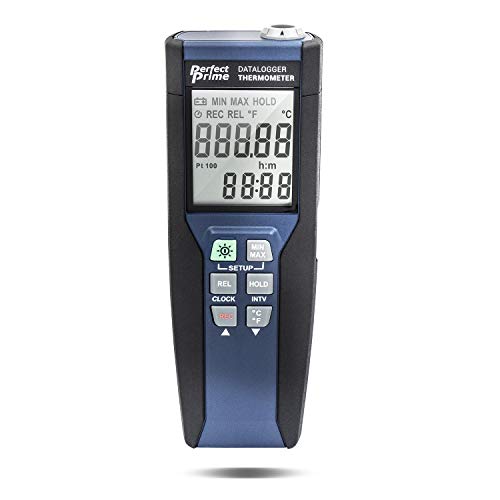 PerfectPrime TC0376, High Precision Platinum RTD Thermometer Datalogger with Probe, RS-232/USB Interface - style: 1 CH, RTD Datalog