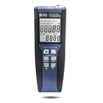 PerfectPrime TC0376, High Precision Platinum RTD Thermometer Datalogger with Probe, RS-232/USB Interface - style: 1 CH, RTD Datalog