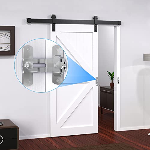 L'aimefois 90 Degree Flip Barn Door Lock, Protect Privacy, Silver - color: 2 silver