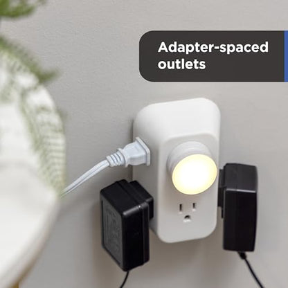 GE Outlet Extender, 2 Pack, 6 Outlet Multi Plug Wall Power Splitter - size: 2 Pack