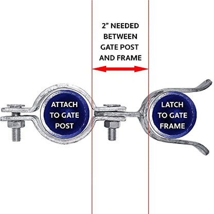 1-3/8" x 1-3/8" Chain Link Fence Gate Fork Latch - Galvanized - with Hole for Padlock - size: 1-3/8" x 1-3/8" EACH