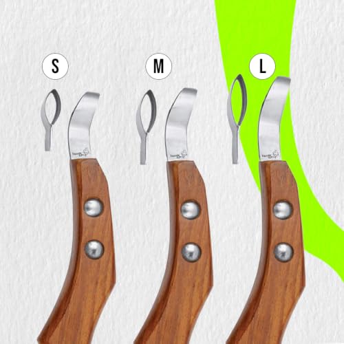 Farrier Loop Knives Set & Farrier Hoof Knives Set – Professional Horse Hoof Trimming Tools, Sharp Steel Blades, Comfortable Wooden Handles, Farrier Hoof Care Kit for Horses