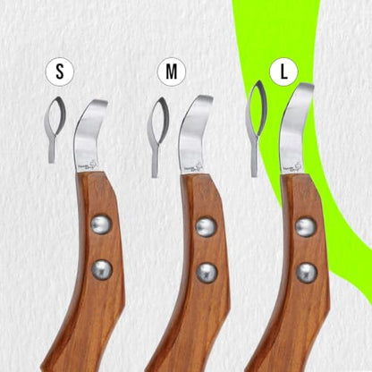 Farrier Loop Knives Set & Farrier Hoof Knives Set – Professional Horse Hoof Trimming Tools, Sharp Steel Blades, Comfortable Wooden Handles, Farrier Hoof Care Kit for Horses