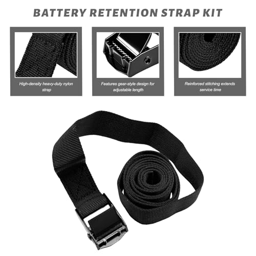 2 Set 1"x 47.2"(4 ft) Battery Tie Down Strap Kits, Battery Box Hold-Down Straps with Stainless Steel Cam Buckles & Screws, Adjustable Tie Down Straps for Boats Cars Coolers - color: 2 PCS