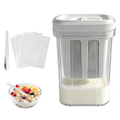 Yogurt Strainer,1100ml Greek Yogurt Strainer,with Stainless Steel Fine Mesh - color: 1100ml