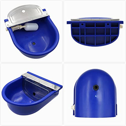 MINYULUA Automatic Waterer Bowl Large Horse Waterer with Float Valve (Blue) - color: dark blue