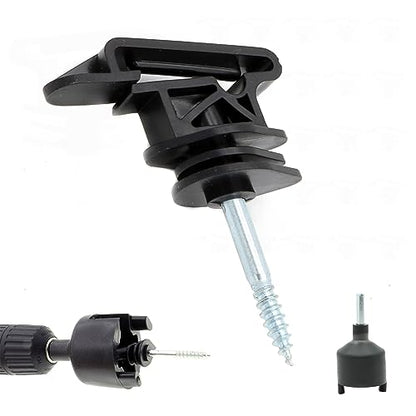 50 Pcs Electric Fence Screw-in Tape Insulators, Black