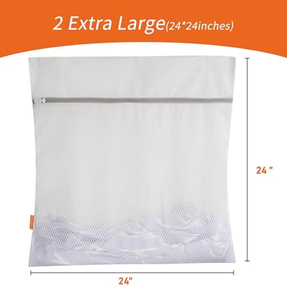 Polecasa Diamond Mesh Laundry Bags 2 Pack (XX-Large, 24x24”) - size: 2XX-Large