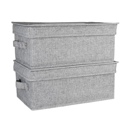 First Aid Box and Pet Frist Aid Kit Case Set, Fabric Medicine Storage Box Empty, Divided First Aid Supplies Organizer Storage with Clear Lid, Emergency Kit Storage Box for Family and Dog-Gray
