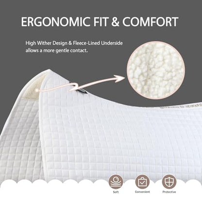 Harrison Howard All-Purpose Square Quilted Western Saddle Pad Breathable, Shock-Absorbing Saddle Pad Comfortable Fit for Horses