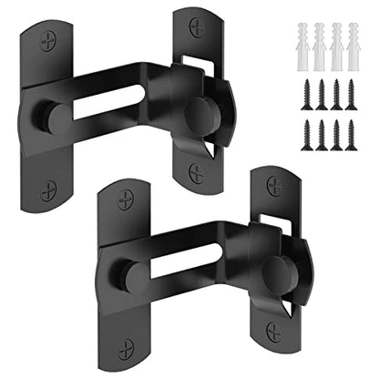 L'aimefois 90 Degree Flip Barn Door Lock, Protect Privacy - color: 2 black