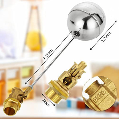 ABuff 2 Pack Stainless Steel Float Ball Valves 3/4 Inch Thread Float Valve for Water Tank, DN20 Floating Ball Valve Automatic Water Level Control Float for Tank Pond Water Pump Aquariums Reservoir