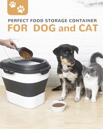 30-35 Lbs Dog Food Storage Container Collapsible Dog Food Container - color: Black